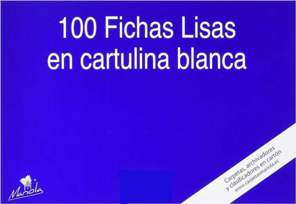 Mariola Pack de 100 Fichas Lisas NÂº1 para Fichero - Medidas 95x65mm - Color Blanco