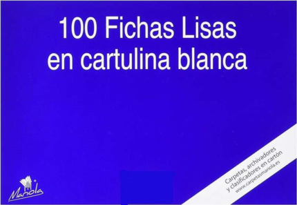 Mariola Pack de 100 Fichas Lisas Nº5 para Fichero - Medidas 215x160mm - Color Blanco