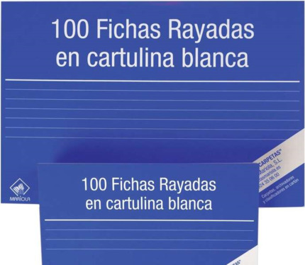 Mariola Pack de 100 Fichas Rayadas Nº2 para Fichero - Medidas 125x75mm - Color Blanco