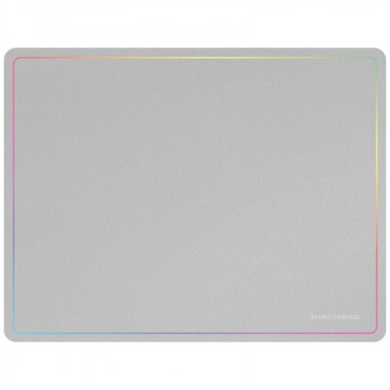 Mars Gaming Alfombrilla Gaming Nanotextil - Deslizamiento Suave - Efecto Rainbow - Base Antideslizante - Alta Durabilidad - Color Blanco