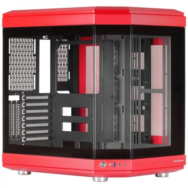 Mars Gaming MC-3T Caja Gaming Premium - Tres Paneles de Cristal Templado - Montaje Vertical de GPU - Conectividad USB-C - Hasta
