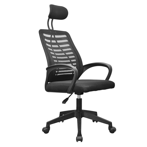 Mars Gaming MGC-ERGOB Silla de Oficina Ergonomica - Reposacabezas, Soporte Lumbar y Reposabrazos Ajustable - Malla Transpirable