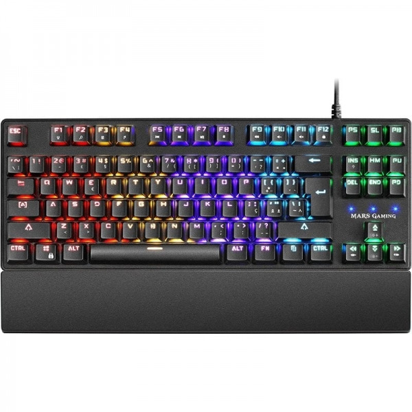Mars Gaming MKXTKL Teclado Mecanico - Diseño TKL Compacto - Iluminacion RGB Multiefectos - Switches OUTEMU SQ - Reposamuñecas
