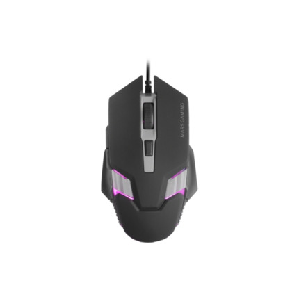 Mars Gaming MM024 Raton Gaming Optico - Sensor 4000dpi - Switches HUANO - Iluminacion RGB - 127x73x35mm - Color Negro