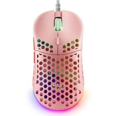 Mars Gaming MM55 Raton Gaming USB 12800dpi - Carcasa de Panel Perforado - 5 Botones - Iluminacion RGB Chroma - Uso Diestro - Cab