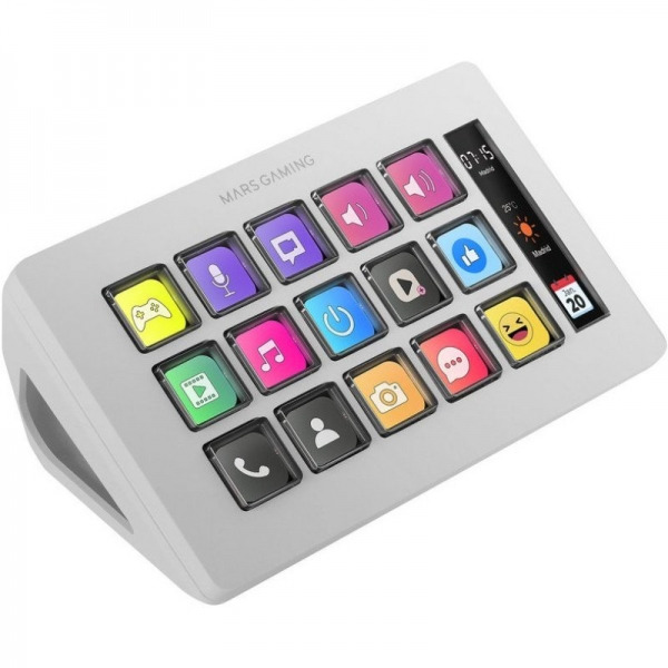 Mars Gaming MSD-ONE Dispositivo Compacto - Pantalla LCD Ampliada - Software Personalizable - Compatible con Windows y Mac - Idea