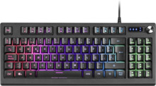 Mars Gaming Teclado MKREVO TKL con Pad Numerico - Tecnologia H-Mech - Iluminacion RGB 12 Modos - Rueda de Control Dual - Compati