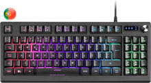 Mars Gaming Teclado MKREVO TKL con Pad Numerico - Tecnologia H-Mech - Iluminacion RGB 12 Modos - Rueda de Control Dual - Compati
