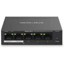 Mercusys Switch 5 Puertos Gigabit RJ45 10/100/1000Mbps - 4 Puertos PoE - DiseÃ±o Compacto - Plug & Play - Carcasa de Metal