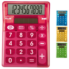 Milan Caja Expositora de 6 Calculadoras 10 Digitos Look - Calculadora de Sobremesa - Teclas Grandes - Tecla Rectificacion Entrad