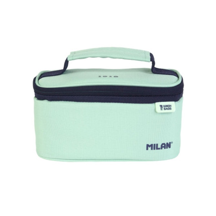 Milan Coleccion 430 Bolsa Isotermica Porta Alimentos 1,5L - Incluye 1 Recipiente para Alimentos - Interior Aislante Termico - Apertura Total - Color Verde