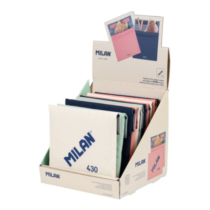 Milan Coleccion 430 Expositor con 12 Bolsas Isotermicas Porta Alimentos 0.3L - Forro Interior Isotermico - Colores Surtidos