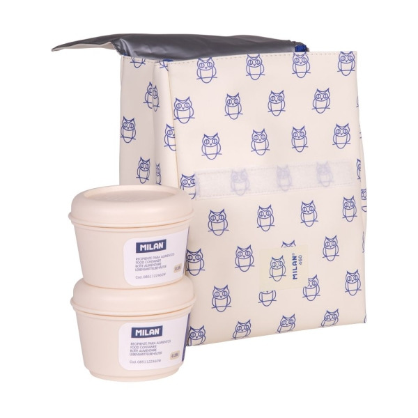 Milan Coleccion 460 Bolsa Isotermica Porta Alimentos 3,5L - Incluye 2 Recipientes para Alimentos de 0,25L - Interior Aislante Te