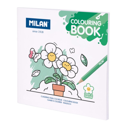 Milan Green and Grow Cuaderno para Colorear - Microperforado - 140g - 21x21cm - Color Blanco