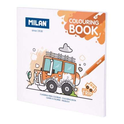 Milan Let'S Go Trip Cuaderno para Colorear - Microperforado - 140g - 21x21cm - Color Blanco