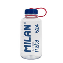 Milan NataÂ® 624 Botella de Tritan 1L - Muy Ligera - Dosificador ExtraÃ­ble - Escala de Medida - Libre de BPA - Transparente7Azu