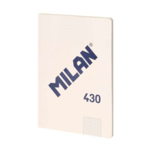Milan Serie 1918 Libreta Encolada Formato A4 Cuadricula 5x5mm - 48 Hojas de 95 gr/m2 - Microperforado - Tapa Blanda - Color Beig
