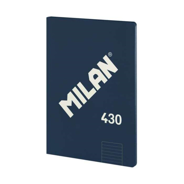 Milan Serie 1918 Libreta Encolada Formato A4 Pautado 7mm - 48 Hojas de 95 gr/m2 - Microperforado - Tapa Blanda - Color Azul Oscu