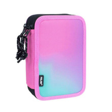 Milan Sunset Plumier de 3 Pisos con Goma de Borrar, Sacapuntas, Lapiz, 3 Boligrafos Capsule, Regla, 12 Lapices de Colores, 6 Lap