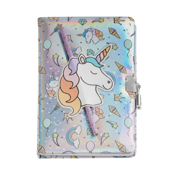 Miquel Rius Back2Fun Diario Secreto Holografico Unicornio - Cierre con Candado - Lapiz Incluido