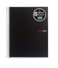 Miquel Rius Notebook8 Cuaderno de Espiral Formato A4 - 200 Hojas de 70 gr Microperforadas con 4 Taladros - Cubiertas de Poliprop