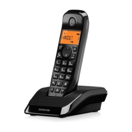 Motorola S1201 Telefono Inalambrico Dect - Identificador de Llamada - Contestador - Manos Libres - Color Negro