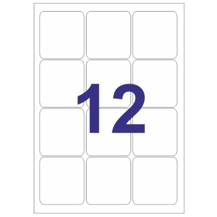 Multi3 Pack de 1.200 Etiquetas Tamaño 63.5x72mm - Adhesivo Permanente - Cantos Romos - Color Blanco