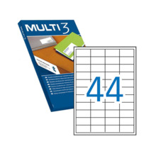 Multi3 Pack de 4.400 Etiquetas Blancas Cantos Rectos TamaÃ±o 48.5X25.4mm con Adhesivo Permanente para Multiples Usos