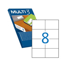 Multi3 Pack de 800 Etiquetas Blancas Cantos Rectos TamaÃ±o 105.0X74.0mm con Adhesivo Permanente para Multiples Usos