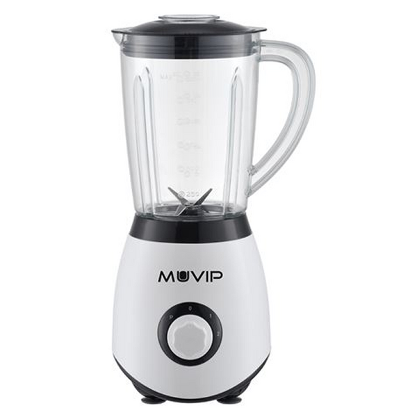 Muvip Batidora de Vaso 1300W 1.5L - 2 Velocidades - Chuchillas de Acero Inoxidable - Funcion Pica Hielo - Bloqueo de Seguridad