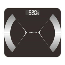 Muvip Body Muscle Bascula de BaÃ±o Digital Bluetooth - Pantalla LCD - Plataforma de Cristal Templado - 10 Memorias - Peso Max. 1