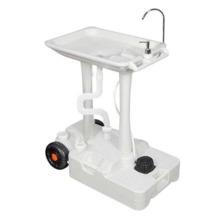 Muvip Carrito de Lavabo Portatil - Capacidad 30 Litros - DiseÃ±o de Montaje Rapido - Incorpora Colgador para Toalla - Color Blan