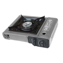 Muvip Cocina de Gas Portatil 1 Fuego - Encendido Automatico - Quemador de Aluminio - Valvula Doble Sellado - Maleta de Transport