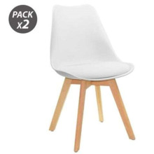 Muvip Design D200 Pack de 2 Sillas Multifuncionales - Asiento Acolchado - Patas de Madera - Uso en Interior - Ideal para Sala de