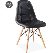Muvip Design D300 Pack de 2 Sillas Multifuncionales - Patas de Madera - Uso en Interior - Ideal para Sala de Espera, Comedor, Co