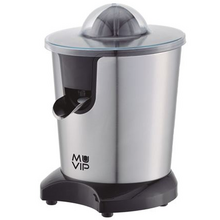 Muvip Exprimidor Electrico Inox 600W - Cuerpo y Filtro de Acero Inoxidable - Sistema Antigoteo - 2 Tamaños de Conos