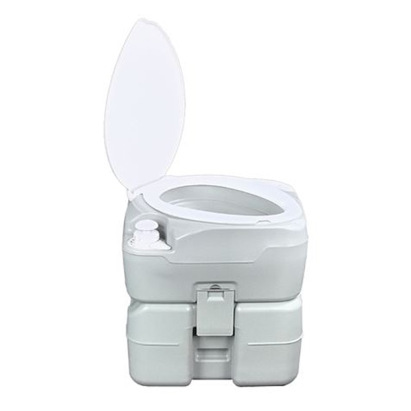 Muvip Inodoro Quimico Portatil 20 Litros Diagonal con Nivel - Color Blanco (1)