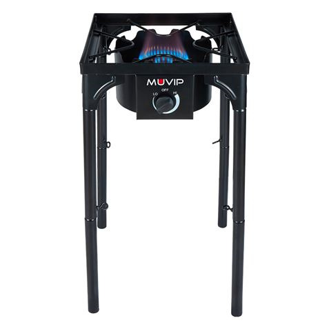 Muvip MV0633 Fogon de Gas Alta Potencia - Quemador de Hierro Fundido - Potencia 4,6kW - Estructura Reforzada  - Llave de Regulac