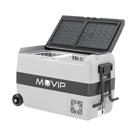 Muvip Nevera Compresor Portatil 44 Litros - Temperatura entre -20º/+20º - 80W - Doble Zona - Asas de Transporte y Tirador - Ru