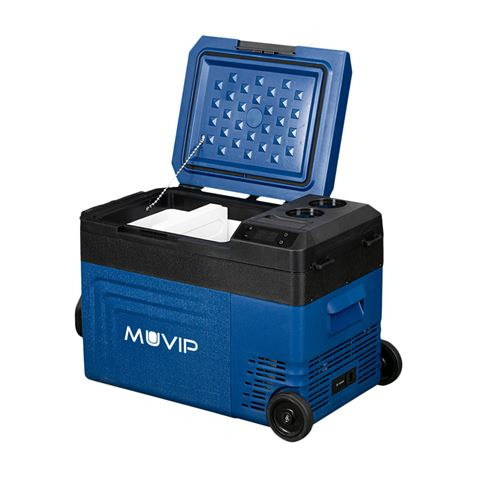 Muvip Nevera Compresor Portatil Blue 22 Litros - Temperatura entre -20º/+20º - 60W - Doble Zona - Asas de Transporte y Tirador