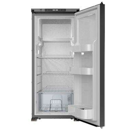 Muvip Nevera Fija con Compresor LG 90L - Conexion 12/24/220V - Proteccion de Bateria - Luz LED - Control de Temperatura - Doble Zona de Frio - Color Gris