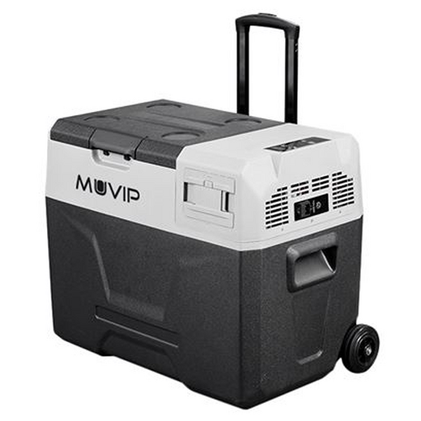Muvip Nevera Portatil con Compresor - Capacidad 30 litros - Proteccion para bateria - Luz led interior - Conexion 12/24/220V - P