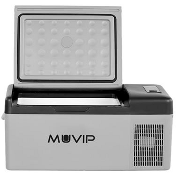 Muvip Nevera Portatil de Compresor 15L - Luz LED - Proteccion Bateria - Temperatura -20º/+20º - Conexion 12/24/220V - Consumo 45