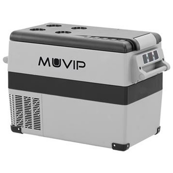 Muvip Nevera Portatil de Compresor 45L - Luz LED Interior - Proteccion Bateria Vehiculo - Temperatura -20º/+20º - Conexion 12/24