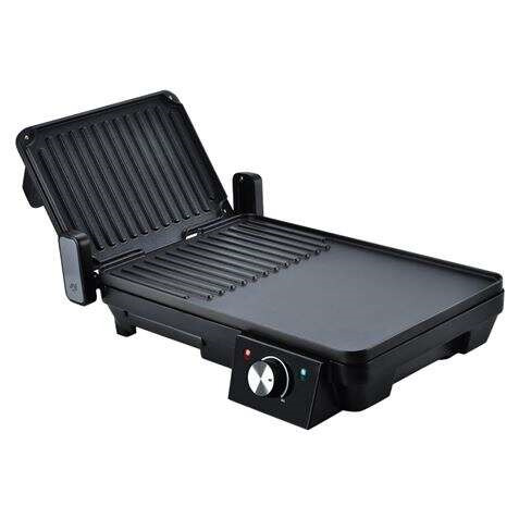 Muvip Sandwichera + Plancha Asar 2000W - Apertura hasta 180º - Placas Grill + Lisa - Selector de Temperatura - Placa Superior