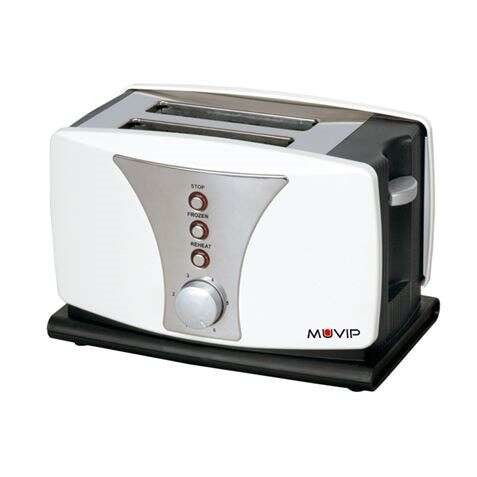Muvip Top Design Tostadora de Pan 800W - Capacidad para 2 Rebanadas - 6 Niveles de Tostado - Funcion Calentar, Descongelacion y