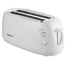 Muvip Tostadora de Pan 1300W - Capacidad para 4 Rebanadas - 6 Niveles de Tostado - Funcion Calentar, Descongelacion y Recalentar