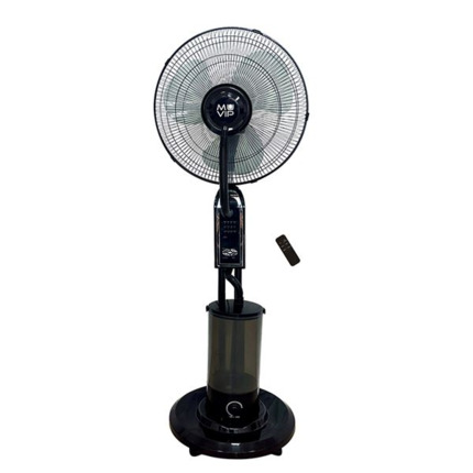 Muvip Ventilador de Pie - 75W - 40cm - 3 Velocidades - Nebulizador - Funcion de Oscilacion - Mando - Color Negro