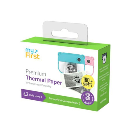 MyFirst Camera Paper Refill - 3 Rollos de Papel Termico para Imprimir de Recambio - 160 Fotos - Para Insta 20, Insta WI - Papel Alta Calidad
