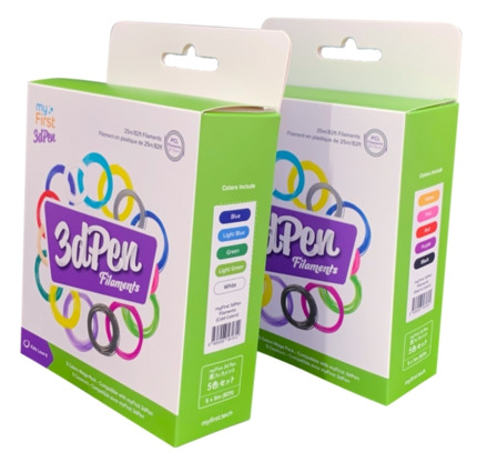 MyFirst Filament Refill - Pack 5 Recambios Filamentos para 3D PEN Make - Colores Calidos, Amarillo, Rosa, Rojo, Purpura y Negro